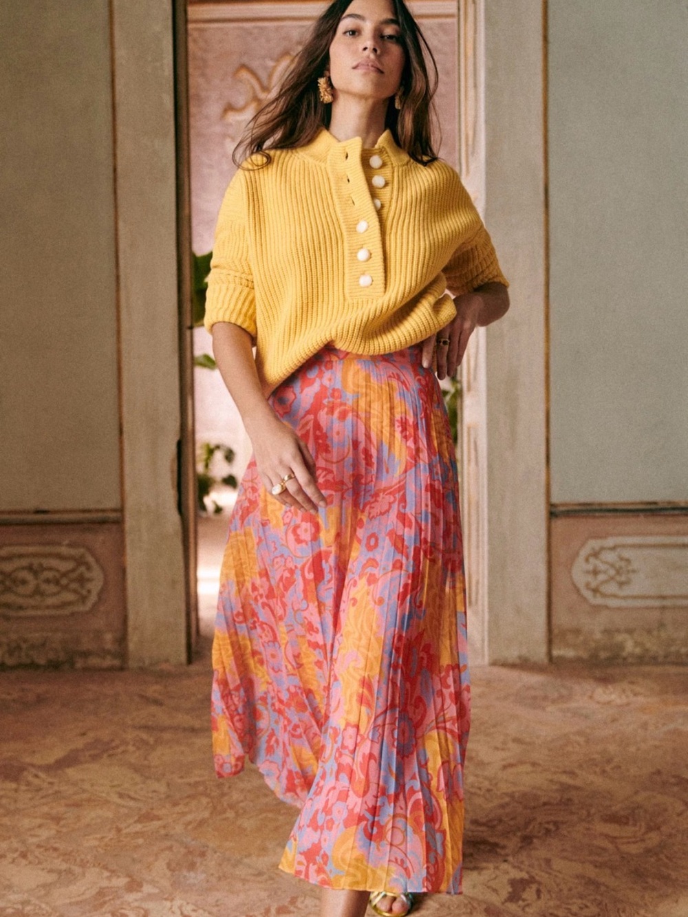 Sezane Dune Skirt in Wonderland
